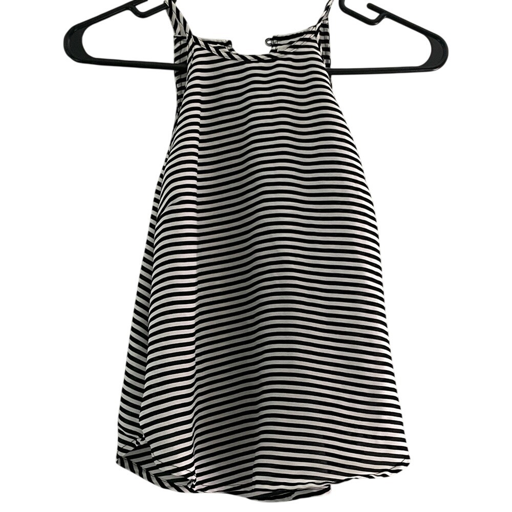 Abercrombie & Fitch Halter Top Womens Small Black White Striped Excellent 1Z4868